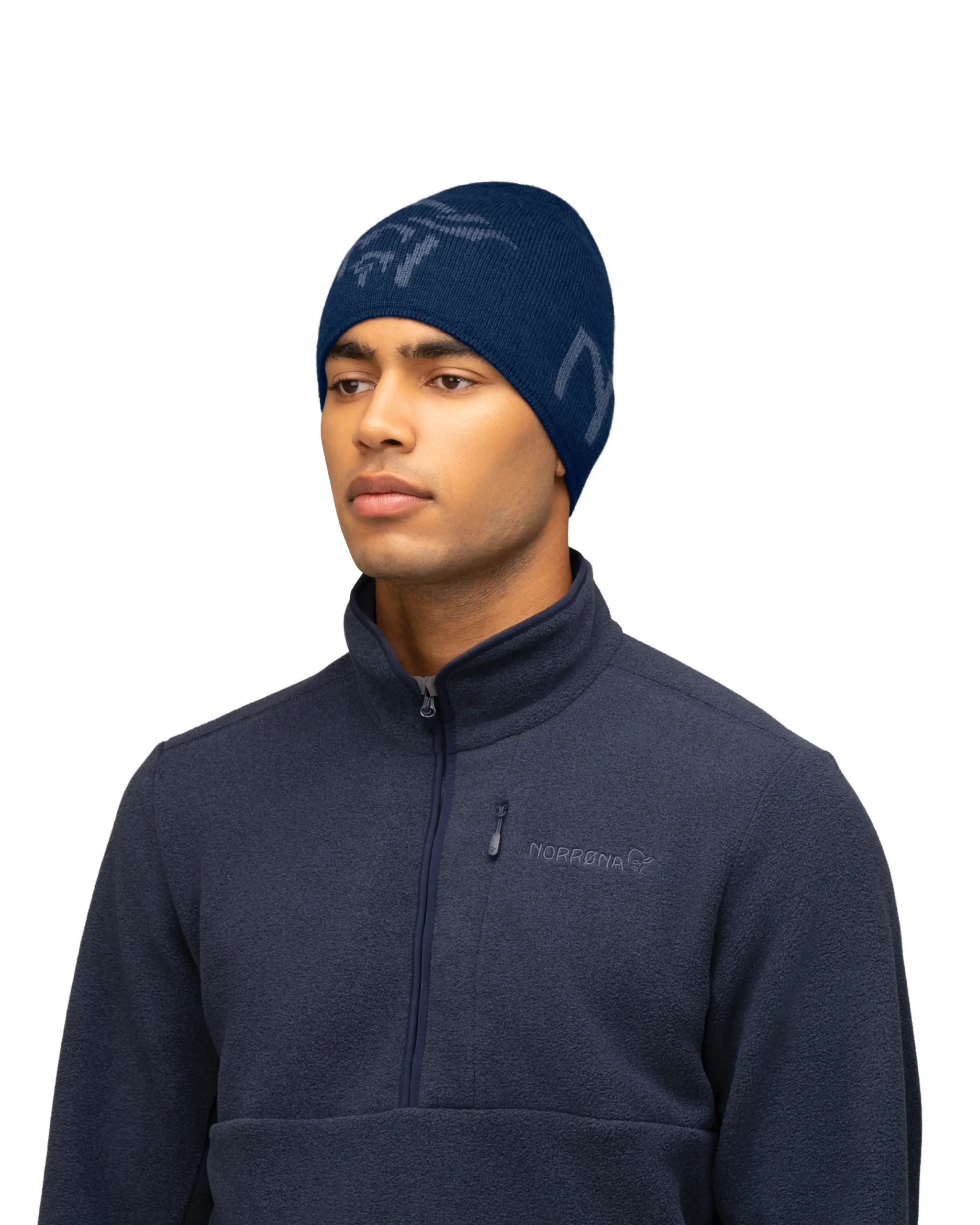 /29 mid merinoUll logo Beanie